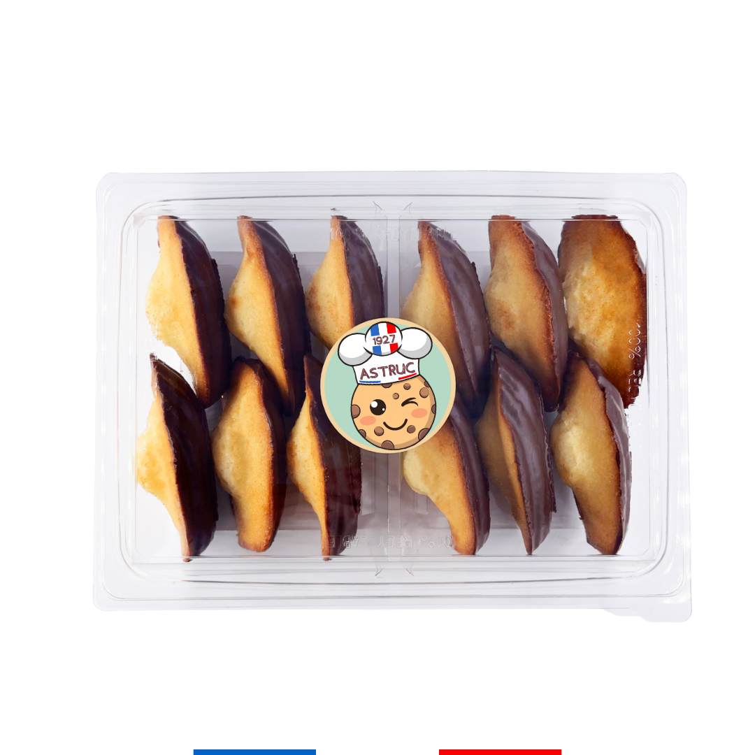 Madeleines fond choc - 12 pièces*